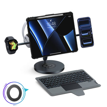 Bumper Link Magnetic Backlit Keyboard Case (Black) with Magnetic Stand for iPad Series
